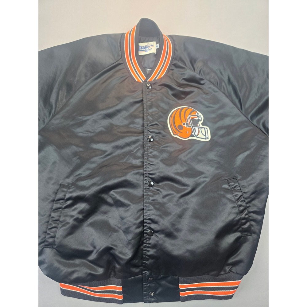 Vintage Chalk Line Bengals Satin Snap Bomber NFL Jacket - XXL